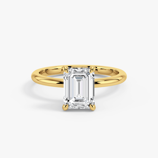 The Classic – Emerald Lab Grown Diamond Ring, 18k Yellow Gold