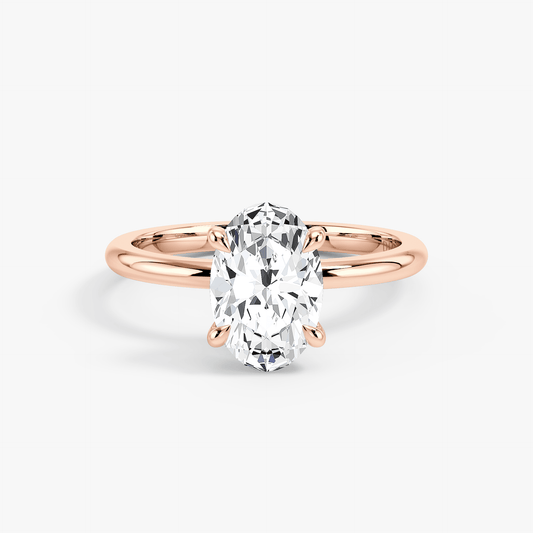 The Classic – Oval Lab Grown Diamond Ring, 18k Rose Gold