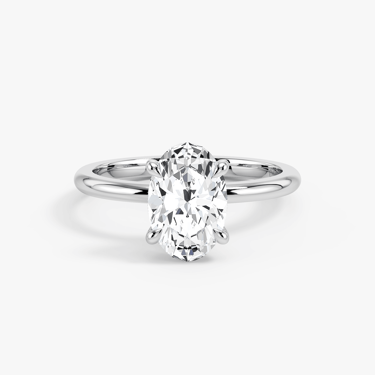 The Classic – Oval Lab Grown Diamond Ring, 18k White Gold