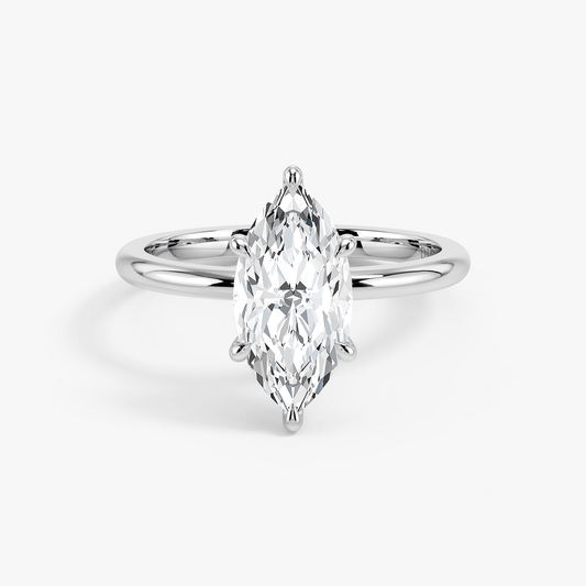 The Classic – Marquise Lab Grown Diamond Ring, Platinum