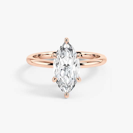 The Classic – Marquise Lab Grown Diamond Ring, 18k Rose Gold