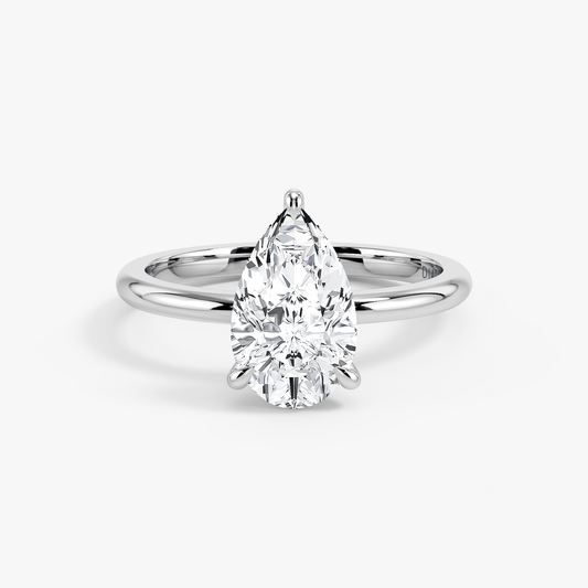 The Classic – Pear Lab Grown Diamond Ring, Platinum