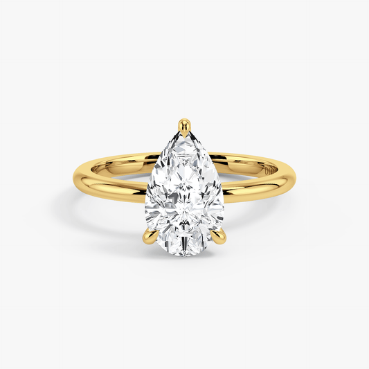 The Classic – Pear Lab Grown Diamond Ring, 18k Yellow Gold