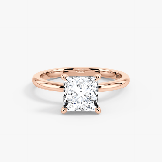 The Classic – Princess Lab Grown Diamond Ring, 18k Rose Gold