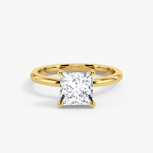 The Classic – Princess Lab Grown Diamond Ring, 18k Yellow Gold