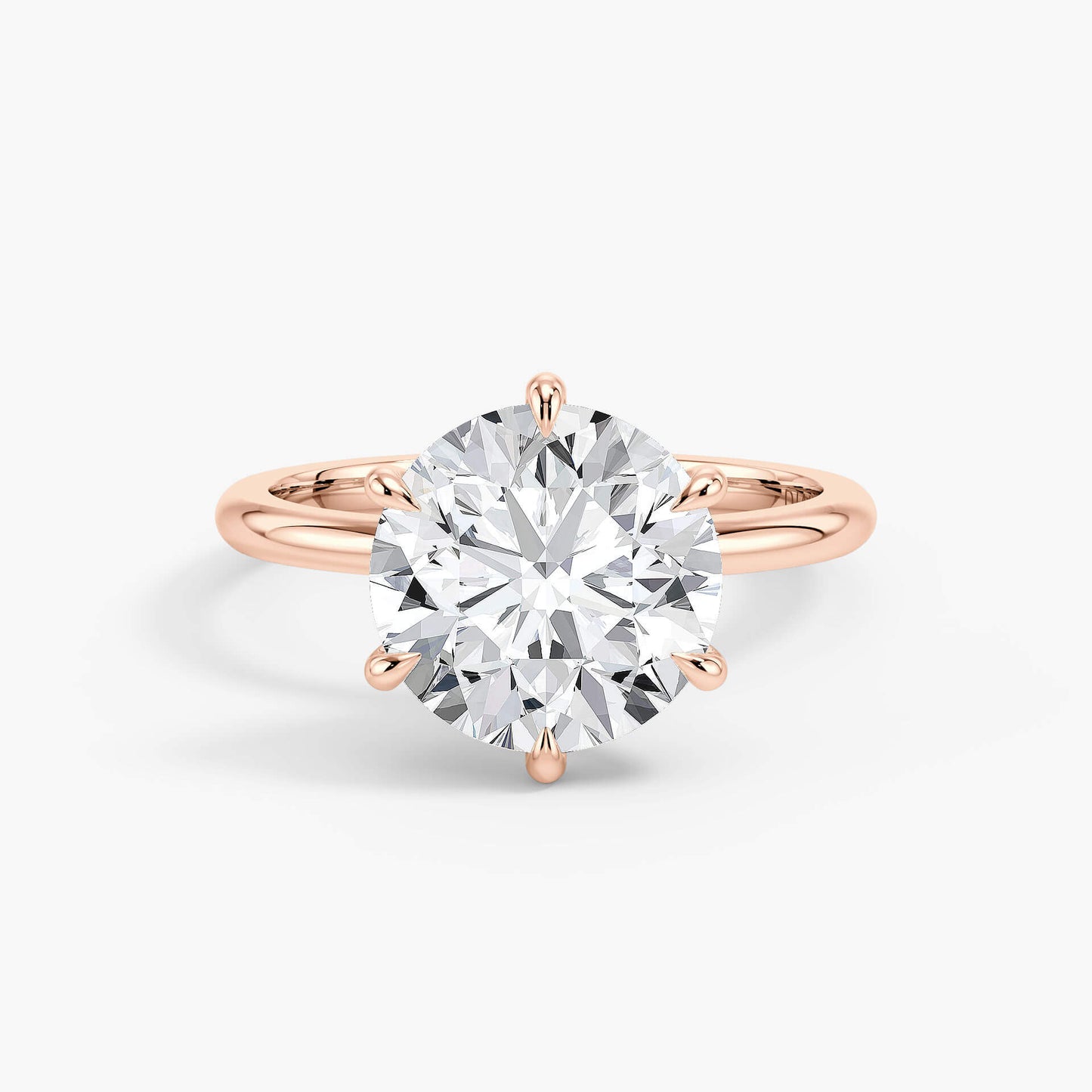 The Classic – Round Lab Grown Diamond Ring, 18k Rose Gold