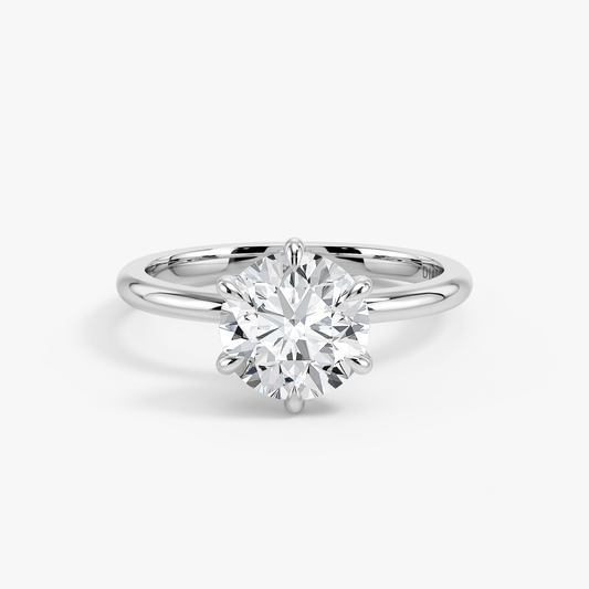 The Classic – Round Lab Grown Diamond Ring, Platinum